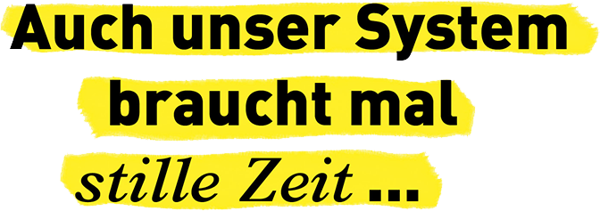 Wartungsmodus Schriftzug